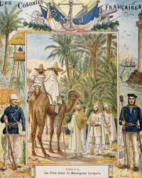 Die Weißen Väter von Kardinal Lavigerie in Afrika, Umschlag eines Schulbuchs, graviert von L. Geisler, ca. 1880-90